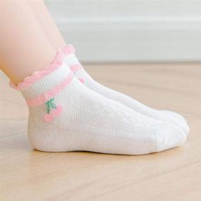 img 1 attached to 👗 Милые и удобные детские хлопковые носки для девочек с манжетами на щиколотке, оборками и кружевом - 10 штук (от 1 до 9 лет)