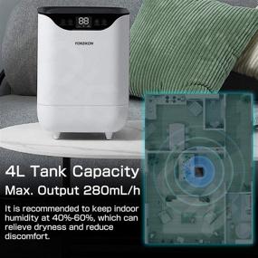 img 3 attached to 💧 YOKEKON Top Fill Evaporative Humidifier: 1.05Gal Capacity, 280mL Output, Essential Oil Tray - Ultra-Effective Home and Baby Humidifier in White