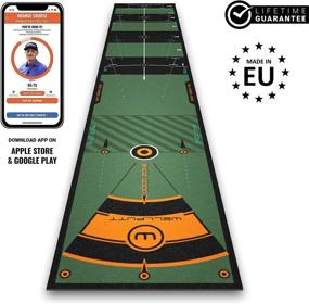 img 3 attached to 🏌️ 10ft Indoor Golf Putting Training Mat - Wellputt - Over 50 Exercises on Training App and Booklet - Perfect Golf Practice Training Aid for Home or Office - Lower Your Scores Instantly - Green Color