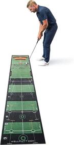 img 4 attached to 🏌️ 10ft Indoor Golf Putting Training Mat - Wellputt - Over 50 Exercises on Training App and Booklet - Perfect Golf Practice Training Aid for Home or Office - Lower Your Scores Instantly - Green Color