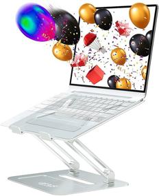 img 4 attached to 📱 Versatile Urmust Adjustable Laptop Stand: Enhance Productivity with Aluminum Computer Riser and Notebook Holder Compatible with MacBook Air Pro Ultrabook All Laptops 11-17 inch (Silver)