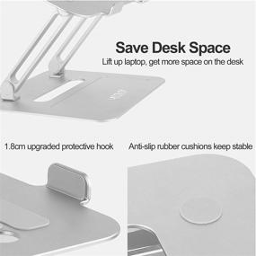 img 2 attached to 📱 Versatile Urmust Adjustable Laptop Stand: Enhance Productivity with Aluminum Computer Riser and Notebook Holder Compatible with MacBook Air Pro Ultrabook All Laptops 11-17 inch (Silver)