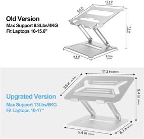 img 1 attached to 📱 Versatile Urmust Adjustable Laptop Stand: Enhance Productivity with Aluminum Computer Riser and Notebook Holder Compatible with MacBook Air Pro Ultrabook All Laptops 11-17 inch (Silver)