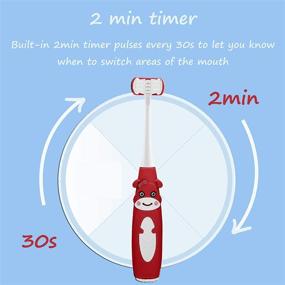 img 2 attached to 😁 Ultimate Kids Electric Toothbrush - Sonic Toddler Toothbrush with Timer and Triple Bristles - Silicone, 3 Brush Heads Included (U31)