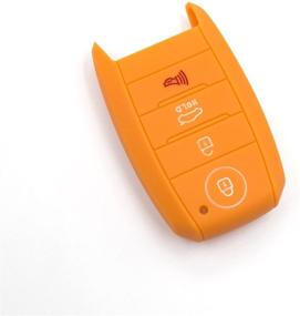 img 3 attached to LIGHTKOREA 4 Button Silicone Smart Key Case Cover 1Pcs For Kia Soul Carnival Sedona NIRO Sorento Sportage Rio Forte Optima Cerato Koup (Orange)