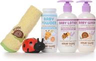 👶 little twig baby basics: lavender/unscented baby powder, wash, lotion & toy gift set logo