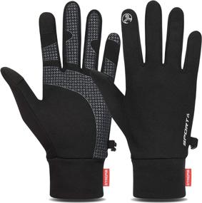 img 4 attached to 🧤 Легкие зимние перчатки Cevapro Touchscreen - идеальные для бега, велосипеда, работы, походов и вождения