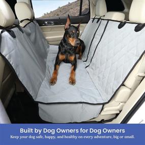 img 2 attached to 🐶 Protect Your Car Seats with 4Knines Dog Seat Cover - Premium Hammock Style, 60/40 Split & Middle Seat Belt Compatible - Reliable USA Based Company