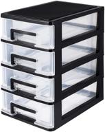 🗄️ black and transparent plastic 4 drawer desktop storage organizer for home dresser логотип