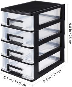 img 2 attached to 🗄️ Black and Transparent Plastic 4 Drawer Desktop Storage Organizer for Home Dresser