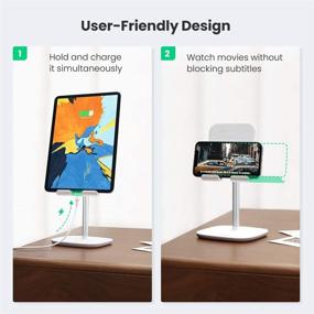 img 1 attached to 📱 Adjustable Tablet Stand by UGREEN - Compatible with iPad Pro 9.7, iPad 10.2 Inch, iPad Air 10.5, iPad Mini 4 3 2, Nintendo Switch, Samsung Galaxy Tab A, E-Book Reader - Supports Devices up to 12.9 Inch