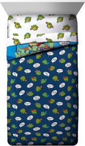 img 2 attached to 🐢 Get the Ultimate Nickelodeon TMNT Ready To Roll 5 Piece Twin Bed Set - Reversible Comforter & Sheet Set! Best Fade Resistant Microfiber Bedding for Ninja Turtles Fans (Official Nickelodeon Product)