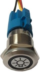 img 2 attached to ESUPPORT 12V Car Vehicle Blue LED Light Headlight Push Button Metal Toggle Switch Socket Plug 19Mm