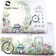 woodland friends monthly milestone blanket: forest photo prop for boys & girls, soft 310 gsm fleece, perfect for animal nursery and baby registry/shower logo