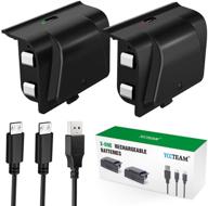 rechargeable battery pack for xbox one controller - yccteam [2-pack], 1200mah capacity, compatible with xbox one/x/s/xbox one elite wireless controller, includes 5ft micro usb charging cable and led charging indicator logo