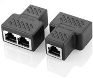 🔌 адаптер-разветвитель разъемов rj45 - 1 к 2 ethernet соединитель для cat5 cat6 - двойной разъем hub интерфейс - подключение к сети lan интернет - 2 шт (невозможно запустить оба одновременно) логотип