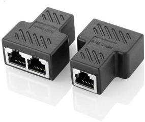 img 3 attached to 🔌 Адаптер-разветвитель разъемов RJ45 - 1 к 2 Ethernet соединитель для Cat5 Cat6 - Двойной разъем HUB интерфейс - Подключение к сети LAN Интернет - 2 шт (НЕВОЗМОЖНО ЗАПУСТИТЬ ОБА ОДНОВРЕМЕННО)