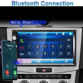 img 2 attached to 🚗 Hikity Автомагнитола Double Din 7-дюймовый сенсорный радиоприемник с Bluetooth, AUX, двумя USB-портами, SD-портом, зеркальной связью, камерой заднего вида, управлением с рулевого колеса - Система с множеством функций (без Android, без GPS)