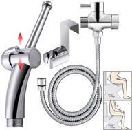 90° precision pressure control handheld bidet sprayer for toilet by soosi - jet/soft spray, brass valve core with ceramic disk seals, wall & toilet mount - ideal for baby cloth diaper sprayer логотип