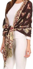 img 1 attached to 🧣 Dazzle in Style with Sakkas 16126 Patterned Colored Pashmina Women's Accessories and Scarves & Wraps