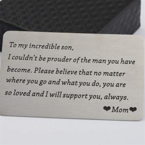 img 2 attached to 🎁 Engraved Metal Wallet Card for Son - Meaningful Gifts from Mom & Dad. Perfect for Birthdays, Graduation & Teen Boys