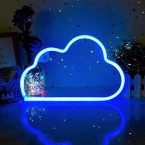 img 2 attached to ⚡️ Blue LED Cloud Neon Sign - USB/Battery Operated Neon Lights for Bedroom Wall Decor - Perfect for Halloween, Christmas, Birthday Party, Living Room, Girls' & Kids' Room