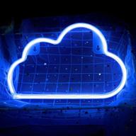 ⚡️ blue led cloud neon sign - usb/battery operated neon lights for bedroom wall decor - perfect for halloween, christmas, birthday party, living room, girls' & kids' room логотип