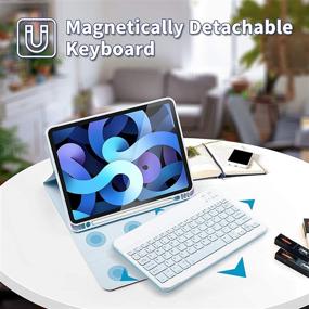 img 2 attached to 💻 iPad Air 4th Gen Keyboard Case - 10.9 Inch, Wireless, Pencil Holder - LUCKYDIY