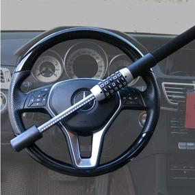 img 2 attached to 🔒 Ultimate 5 Digit Combination Steering Wheel Lock: Extendable Double Hook Anti-Theft Device for Car Security - Universal Vehicle, Truck, Van, SUV- Keyless, Password Coded Twin Hooks - Retractable Heavy Duty Guard Against Theft