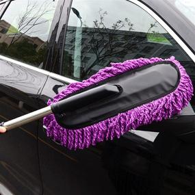 img 3 attached to 🚗 Ocharzy Extendable Microfiber Car Duster Kit - Ideal for Cleaning Car Exterior and Interior (Purple)