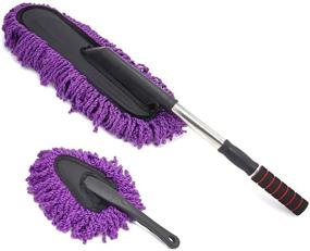 img 4 attached to 🚗 Ocharzy Extendable Microfiber Car Duster Kit - Ideal for Cleaning Car Exterior and Interior (Purple)