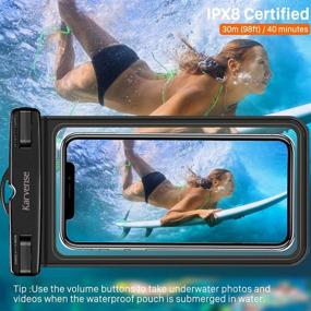img 2 attached to 📱 Karverse Waterproof Phone Case: 2-Pack Universal Cell Phone Dry Bag for iPhone, Samsung Galaxy, Moto, Pixel - Perfect for Beach, Kayaking & Shower