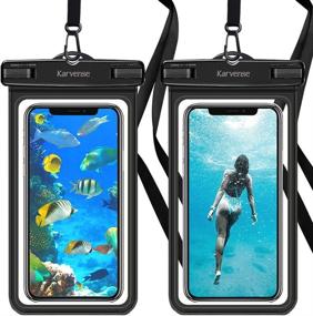 img 4 attached to 📱 Karverse Waterproof Phone Case: 2-Pack Universal Cell Phone Dry Bag for iPhone, Samsung Galaxy, Moto, Pixel - Perfect for Beach, Kayaking & Shower