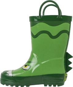 img 1 attached to 🦕 Rubber Dinosaur Waterproof Boys' Boots in Rainbow Daze