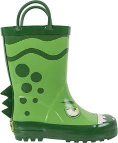 img 2 attached to 🦕 Rubber Dinosaur Waterproof Boys' Boots in Rainbow Daze