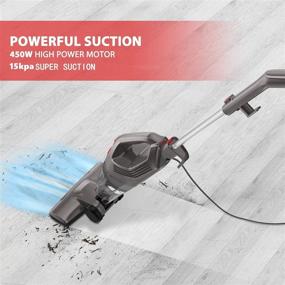 img 2 attached to 🧹 Powerful Corded Stick Vacuum for Hardwood Floors | 450W Suction | 4-in-1 Cleaner with HEPA Filters | Ideal for Pet Hair, Home, Apartments, Dorms, and Small Spaces