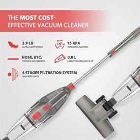 img 3 attached to 🧹 Powerful Corded Stick Vacuum for Hardwood Floors | 450W Suction | 4-in-1 Cleaner with HEPA Filters | Ideal for Pet Hair, Home, Apartments, Dorms, and Small Spaces