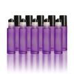 purple frosted bottles stainless rollers logo