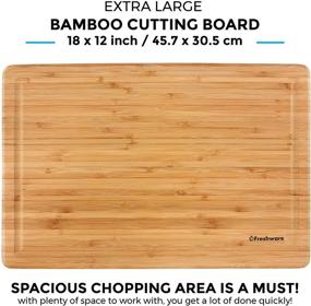 img 2 attached to 🔪 FRESHWARE BC-200XL Cutting Boards: Extra-Large Size, Durable Brown Design