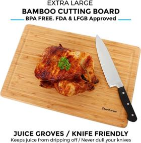 img 3 attached to 🔪 FRESHWARE BC-200XL Cutting Boards: Extra-Large Size, Durable Brown Design