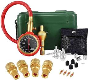 img 4 attached to 🚗 VZCY 21-Piece Automatic Tire Pressure Gauge Kit with Adjustable Air Deflating Set - Includes Storage Box for Cars, Trucks, Motorcycles, Bicycles