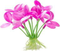 🌸 2.75-inch plastic plant for marina betta pink orchid aquarium логотип