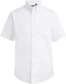 img 2 attached to 👕 Boys' Short Sleeve Oxford Button-Down Dress Shirt by Chaps