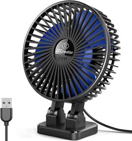 img 4 attached to 💨 JZCreater USB Desk Fan: 3-Speeds, Head Rotation, Strong Wind, Quiet Mini Personal Fan – Black