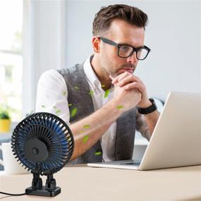 img 3 attached to 💨 JZCreater USB Desk Fan: 3-Speeds, Head Rotation, Strong Wind, Quiet Mini Personal Fan – Black