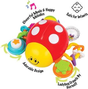 img 2 attached to Lilly The Bug Interactive Crawling Toy by KiddoLab - Press & Crawl Musical Activity Ladybug for Early Baby Development, Perfect for Preschool Learning, Education, and Fun - Suitable for Babies 6 Months and Up