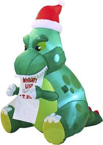 img 3 attached to Joiedomi 5 FT Long Sitting Dinosaur Inflatable with Built-in LEDs: Perfect Winter Decor for Xmas Party, Indoor and Outdoor Use!