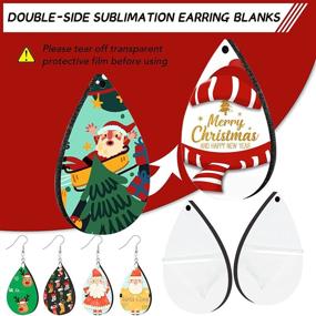 img 3 attached to 💎 Bulk Sublimation Earring Blanks: Double-Sided MDF Sublimation Printing Earrings with Nickel-Free Hooks and Jump Rings - Heat Transfer Teardrop Earrings for DIY Jewelry Making, Ideal for Women and Girls