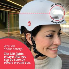 img 2 attached to 🚲 GoRide LED Helmet for Kids & Adults with Adjustable Chin Strap, Rechargeable Lights - Ideal for Scooters, Skateboards, and Bicycles - Fits 21.2-22.4 inch Head Circumference