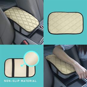 img 3 attached to 🚗 FH Group FH1053-BEIGEDM Neosupreme Diamond Pattern Console Pad: Waterproof Cover for Seat Box Protection in Cars, Trucks and SUVs